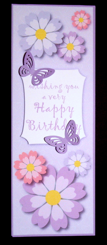 Large Dl Pink/mauve Daisy Card by Dianne Jackson