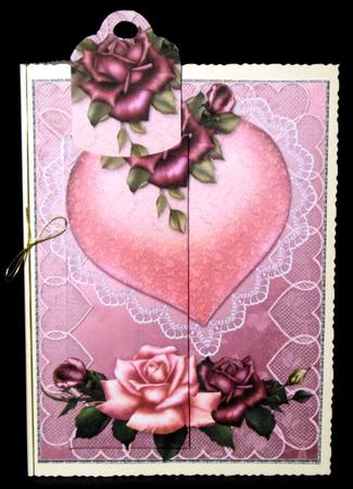 Hearts and Roses Book Mark Greeting Card by Dianne Jackson