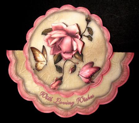 Blush Rose Scallop Edge Wobble Card by Dianne Jackson