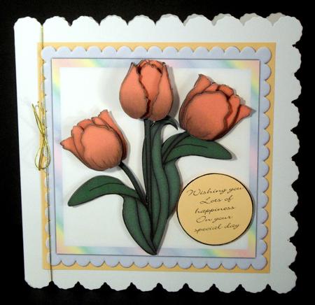 Peach Floral Scallop Edge by Dianne Jackson
