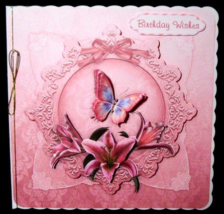Star Flowers Square Card Front with Step by Step by Dianne Jackson