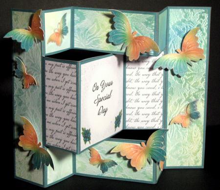 Fantasy Butterfly 1 - on Your Special Day - Tri Shutter Card by Dianne Jackson