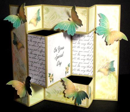 Fantasy Butterfly 2 - on Your Special Day - Tri Shutter Card by Dianne Jackson