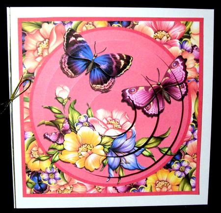 Butterfly Floral Circular Pyramid 6x6 Card by Dianne Jackson
