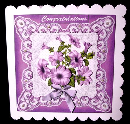 Purple Petunias in a Laceframe by Dianne Jackson