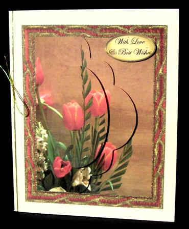 Orange-red Tulips Side Stacker Card by Dianne Jackson