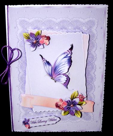 Origami Flowers and Butterfly Card Front with Step by Step by Dianne Jackson
