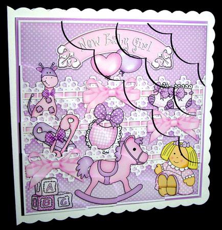 8 x 8 New Baby Girl Scalloped Corner Kit by Dianne Jackson