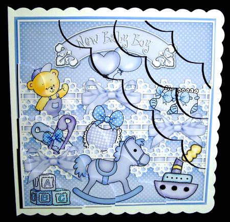 8 x 8 New Baby Boy Scalloped Corner Kit by Dianne Jackson