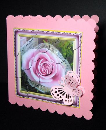 Beautiful Rose Scalloped Corner Stacker Square Card by Dianne Jackson