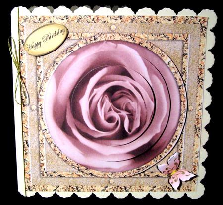 Rose in a Round & Square Frames Pyramid Card 2 by Dianne Jackson