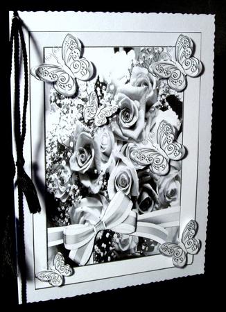 Black and White Roses Butterflies and Bows by Dianne Jackson