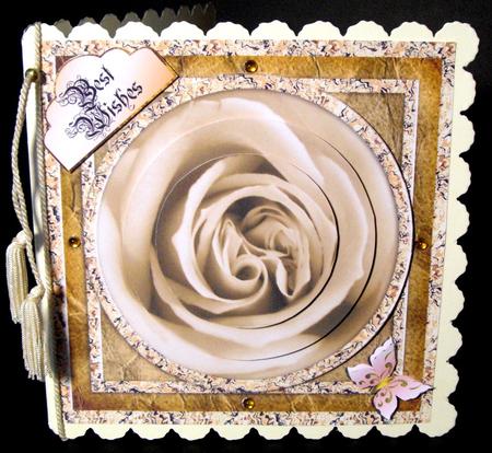 Rose in a Round & Square Frames Pyramid Card 3 by Dianne Jackson