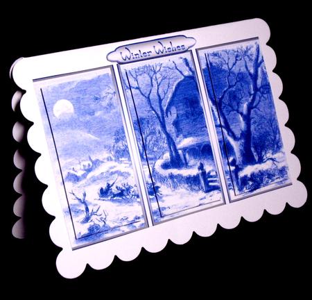 Christmas Winter Scene in Blues by Dianne Jackson