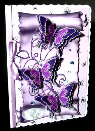 Purple Butterflies on a Scroll by Dianne Jackson
