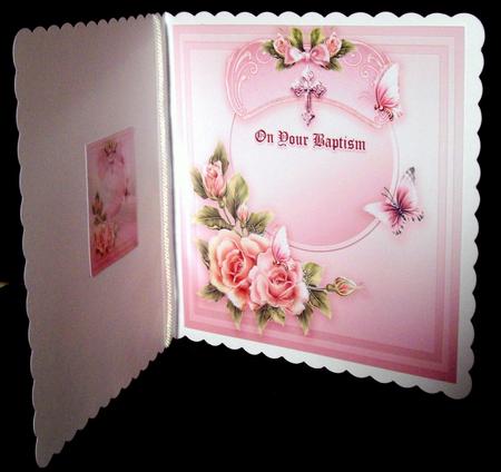 On Your Baptism with Roses - 8in x 8in Insert Plate by Dianne Jackson