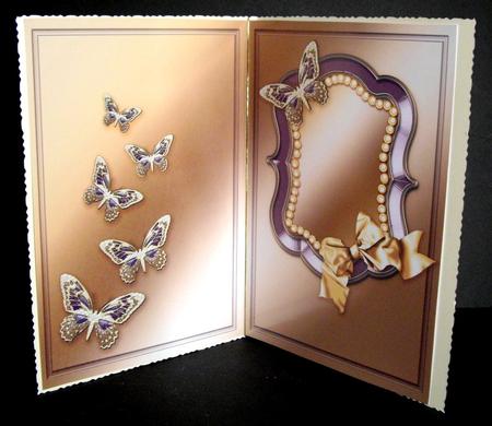 Aubergine Butterflies and Lace Matching A5 Insert by Dianne Jackson