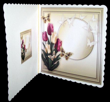 Aubergine Tulips and Butterflies - 8in x 8in Insert Plate by Dianne Jackson