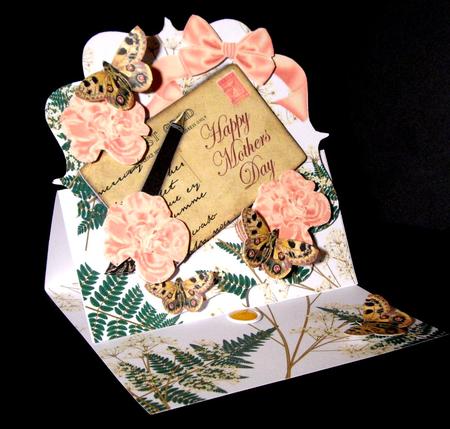 Pink Carnations Mothers Day Easel Card Envelope Kit by Dianne Jackson