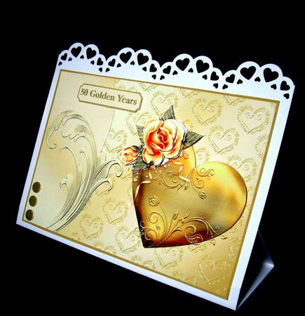Golden Wedding Hearts & Roses by Dianne Jackson