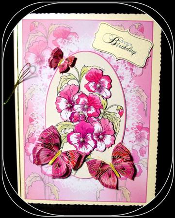 Watercolour Cameo with Lace Pansies Decoupage Sheet by Dianne Jackson