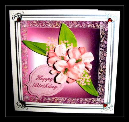 Pink Lilies Happy Birthday Step by Step by Dianne Jackson