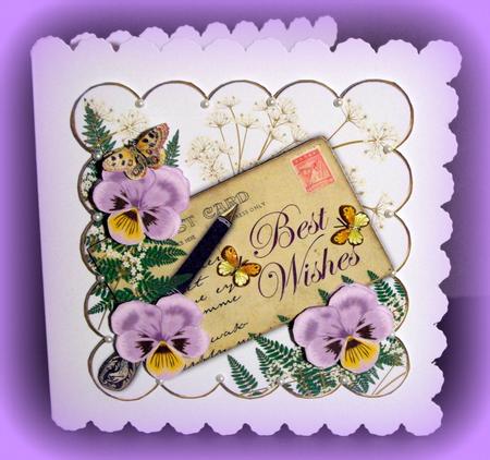Lilac Pansy Ink Saver Best Wishes 6in Step by Step by Dianne Jackson