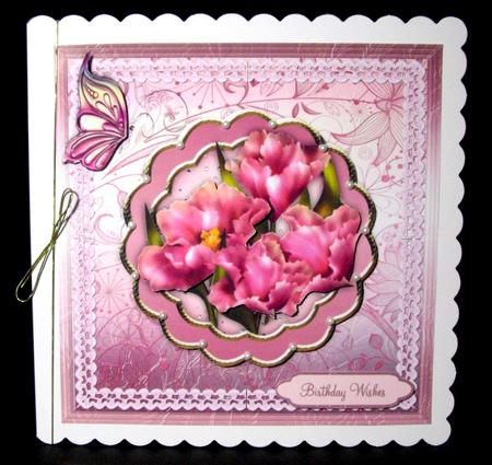 Perfect Petals in Pink Square Card Front with Step by Step by Dianne Jackson