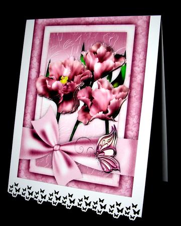 Perfect Blooms in Pink Card Front with Step by Step by Dianne Jackson