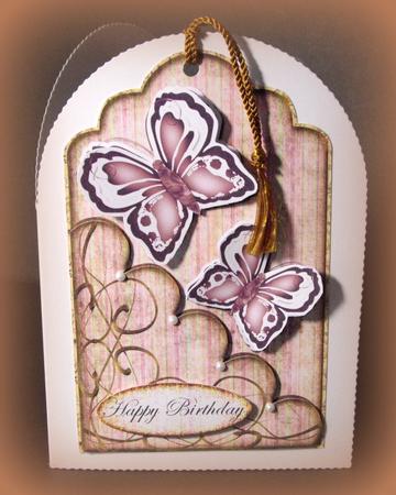Tag Shaped Topper or Bookmark with Butterflies 3 by Dianne Jackson