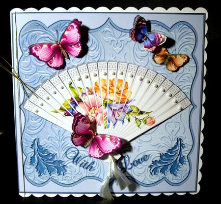 Fan in Bracket Frame 8 x 8 Card by Dianne Jackson