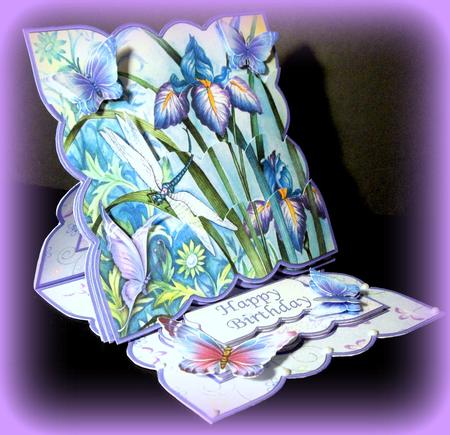 Iris & Dragonfly Easel Card Kit by Dianne Jackson