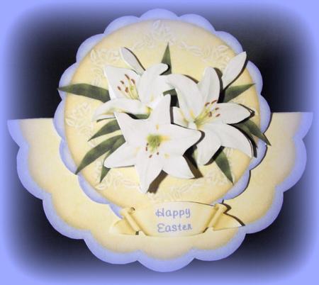 Easter Lillies Scallop Edge Wobble Card and Step by Step by Dianne Jackson