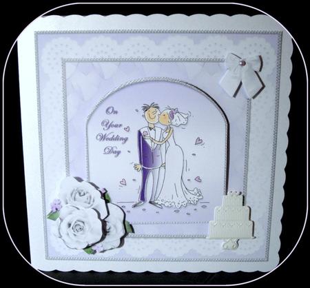 Kissing Wedding Couple Large Card Front by Dianne Jackson