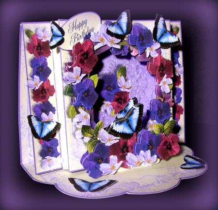 Shadow Box Easel Card Kits - Royal Hibiscus Circlet by Dianne Jackson