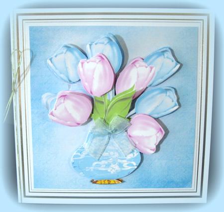 Tulips in a Blue Vase by Dianne Jackson