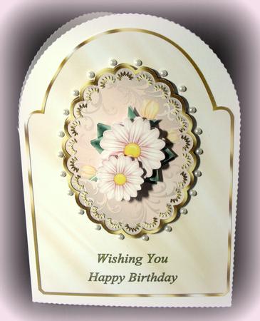 Pink Daisies Card Front by Dianne Jackson