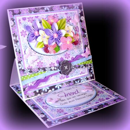 Flower Power in Black & Lilac 8x8inch Topper by Dianne Jackson