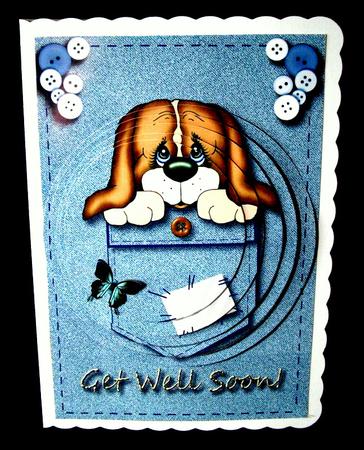 Denim Dog Off-center Pyramid Card Kit by Dianne Jackson