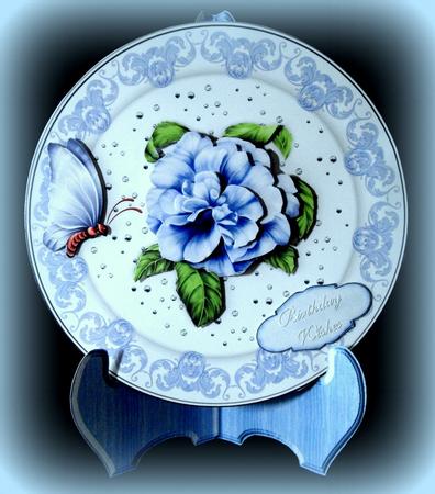 A Rose Blue Plate Card Kit by Dianne Jackson
