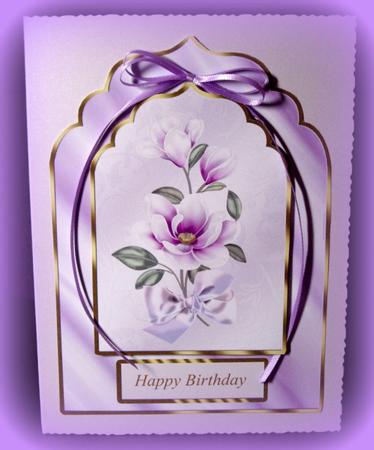 Lilac Magnolia Card Front by Dianne Jackson