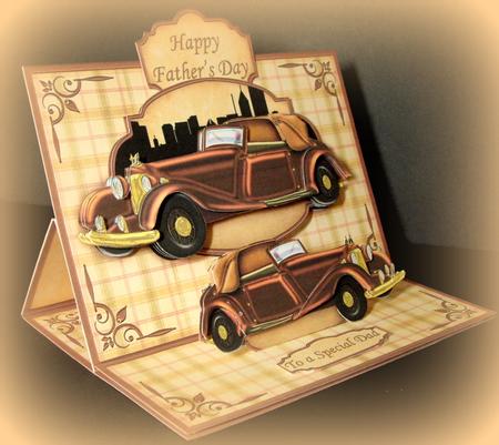 Vintage Copper Car Old But Classic! Easel Card Kit by Dianne Jackson