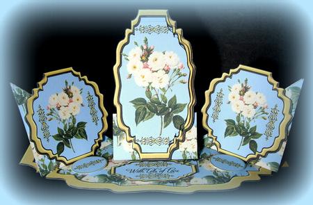Triple Twist Easel Card - Blush Rose by Dianne Jackson