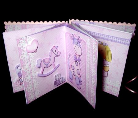 3D New Baby Girl Carousel Card Kit by Dianne Jackson