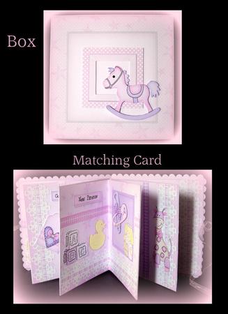 3D Baby Girl Carousel Coordinating Card Box Kit by Dianne Jackson