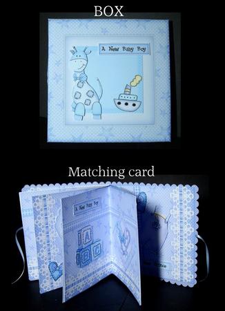 3D Baby Boy Carousel Coordinating Card Box Kit by Dianne Jackson