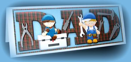 DIY Boy Dad Large Dl Card with Decoupage by Dianne Jackson