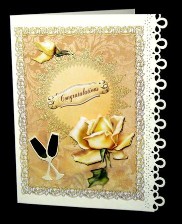 Indulgence Golden Rose Card by Dianne Jackson