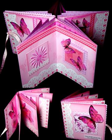 3D Pink Butterflies N Flowers Floral Carousel Card Kit by Dianne Jackson