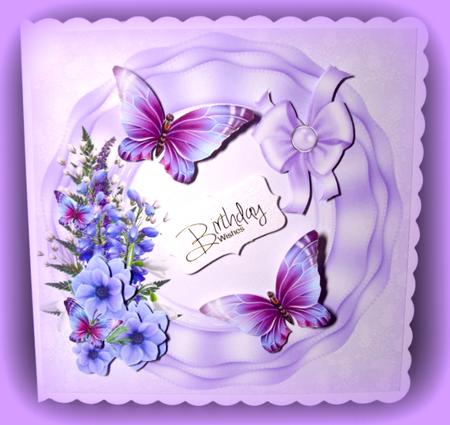 8x8 Purple Spray on Tripple Ruffle Frame by Dianne Jackson